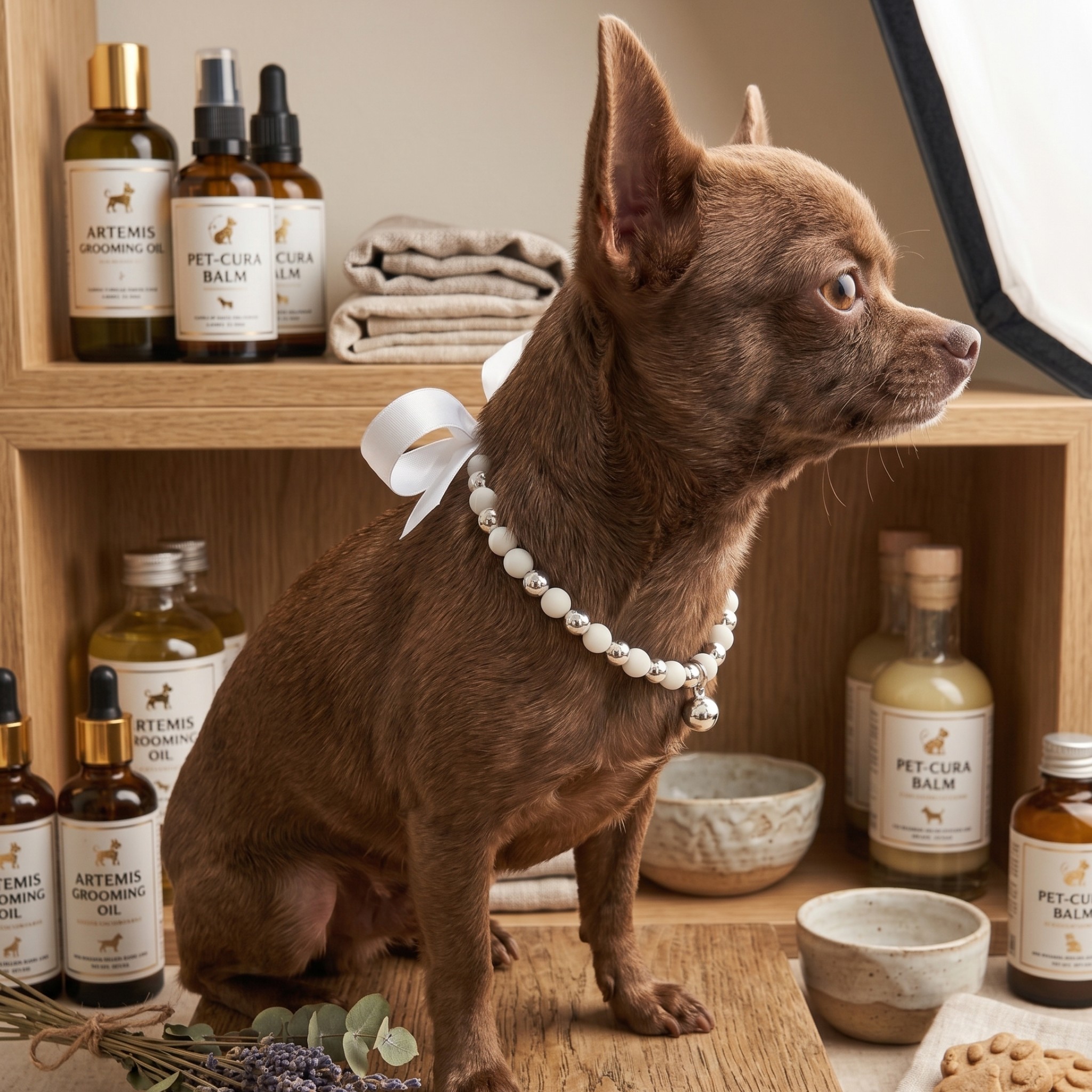 Collana per Cani in Giada Naturale e Ceramica Artigianale